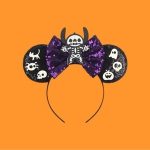 Halloween Minnie Mickey Mouse Ear Headband with Bow NEW